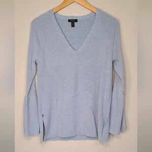 J. Crew Soft Blue V-Neck Long Sleeve Top
